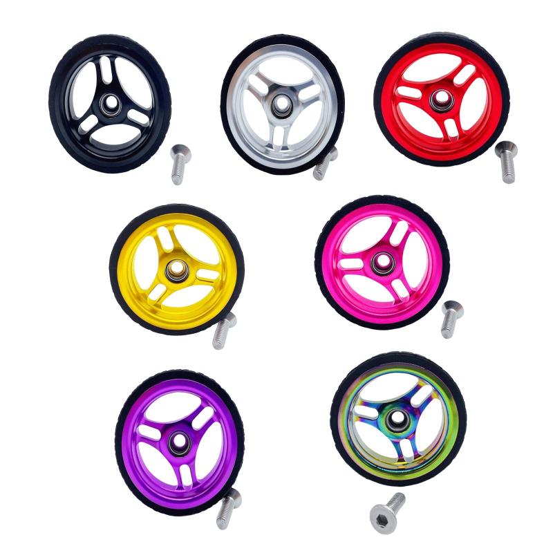 折りたたみ自転車イージーホイールブラケットセットパーツ伸縮ロッド用ホイール