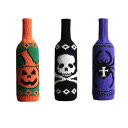 ハロウィンワインボトルカバー.ワインボトルセーター.ニットワインカバー装飾.おもてなし.結婚式.新年.自宅.フェスティバル用