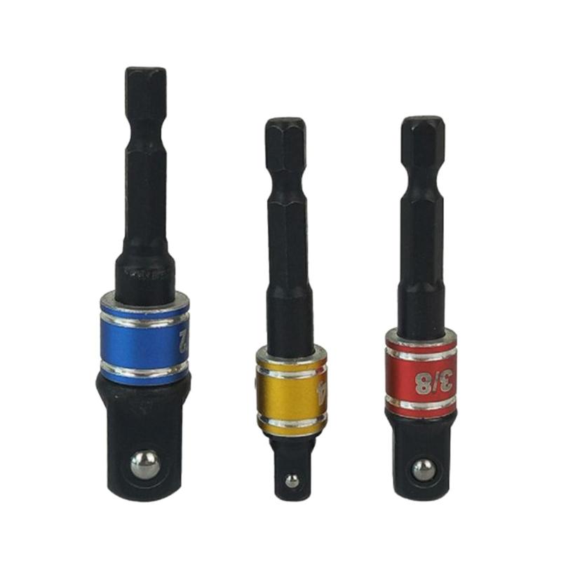 3パック ドリルナットドライバーアダプター 1/4 3/8 1/2インチシャンク