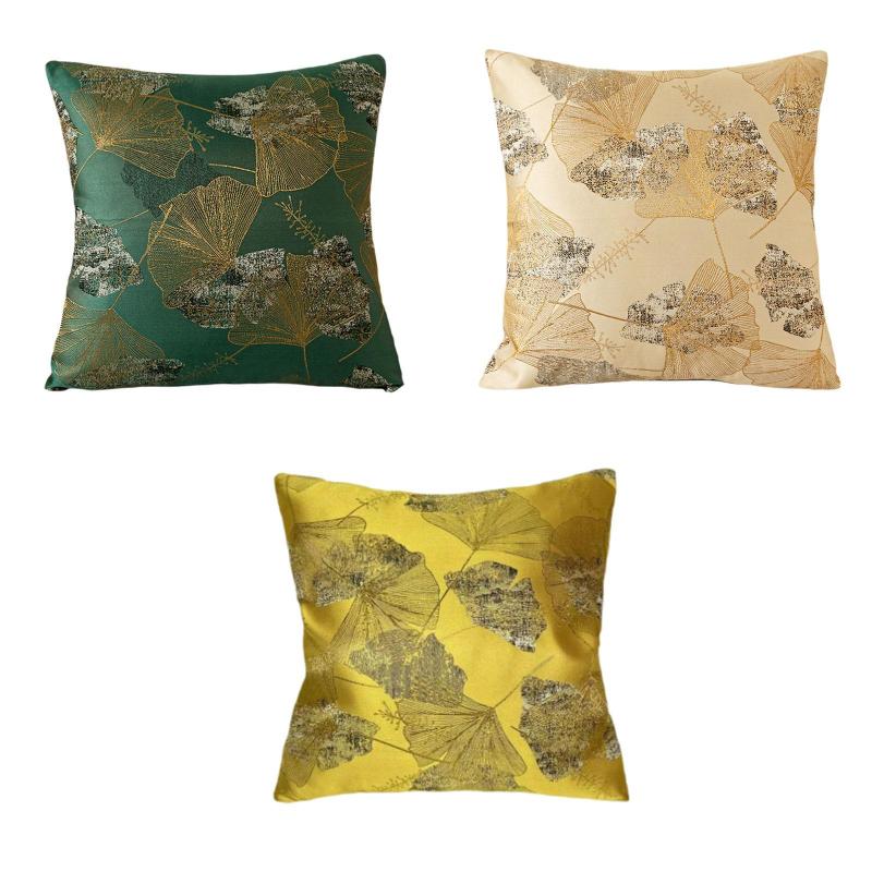 保育園のためのイチョウの葉のパターン枕ケース.45cmx45cm.農家のベッドソファ用