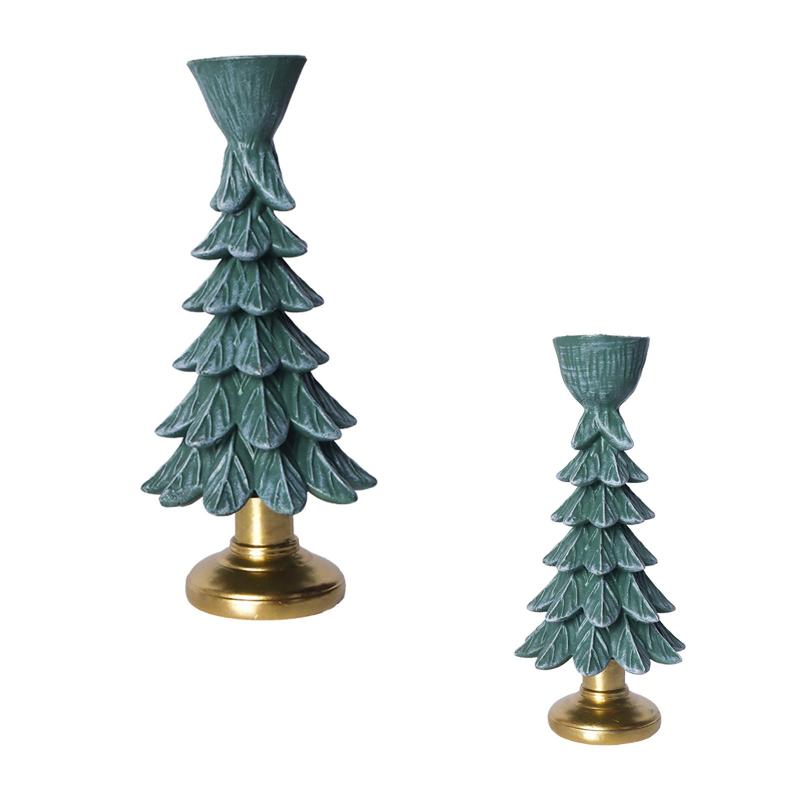 クリスマスツリーキャンドルホルダー クリスマスデコレーション テーブルセンターピース オーナメント ..