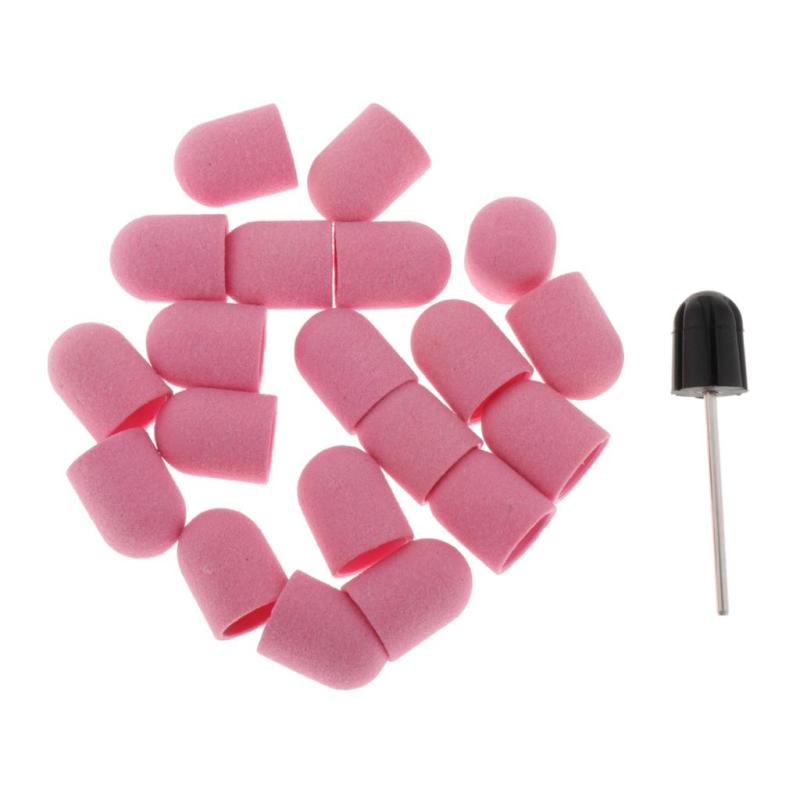 ネイルアート マニキュア ネイルファイル サンディングキャップ ネイルヘッド 20本セット 全5カラー