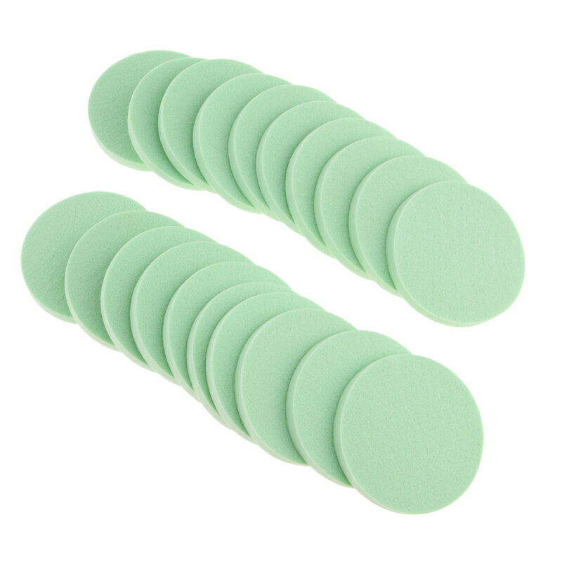 20本メイクアップスポンジソフトシュークリームビューフェイシャルスポンジ - 緑