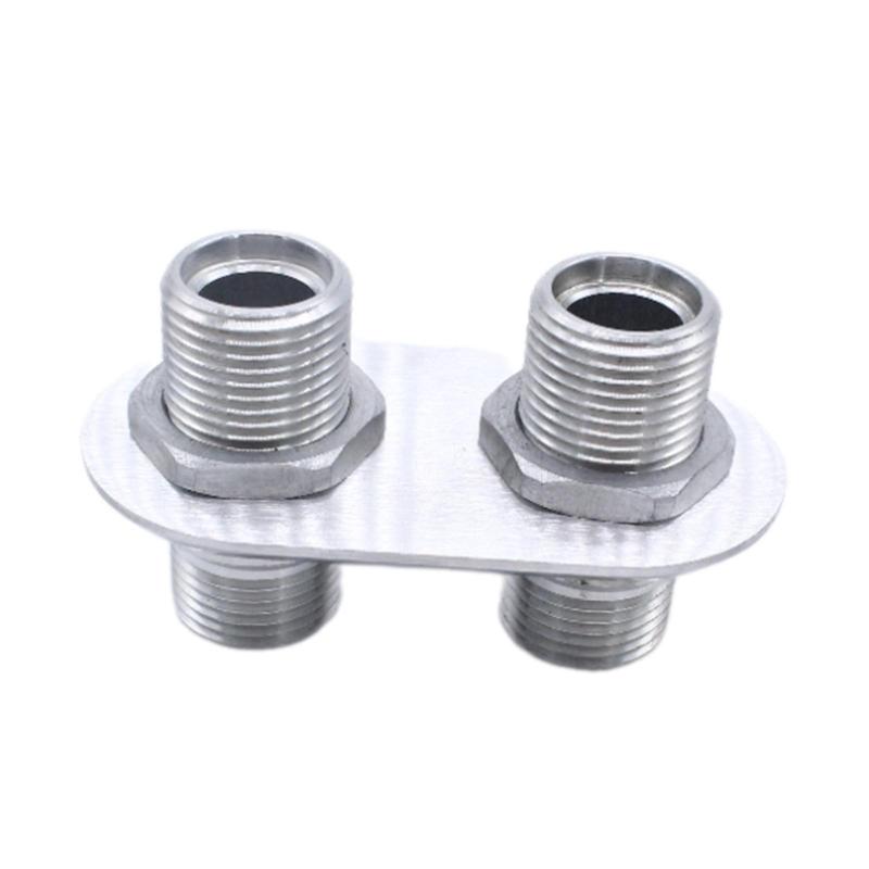 汎用 2 ポート ヒーター バルクヘッド コネクタ 交換用ビレット アルミニウム