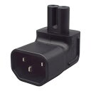 IEC320 C14 から C7 電源アダプタ変換直角プロフェッショナル C14 3 ピンオスから C7 図 8 メス Pdu シャーシ用