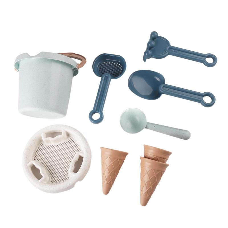 9個の砂遊びおもちゃポータブルビーチおもちゃ裏庭の誕生日夏のアクティビティ