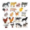 19x 家畜モデルセット犬馬鶏シミュレーション動物フィギュア認知おもちゃ庭シーン家の装飾用