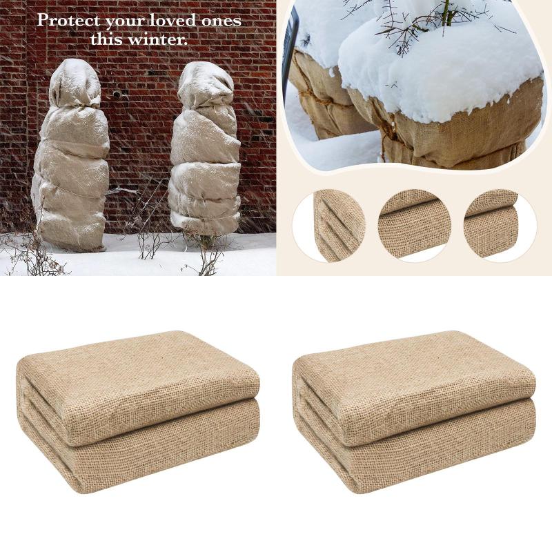 冬用カバー 低木保護バッグ 通気性のある黄麻布 再利用可能 防寒生地 ガーデンパティオ 温室用