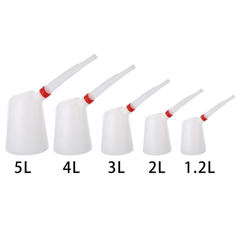 オートバイガレージディーゼル車用の蓋付きオイルポット耐久性測定半透明容器を注ぐ柔軟な注ぎ口を備え..