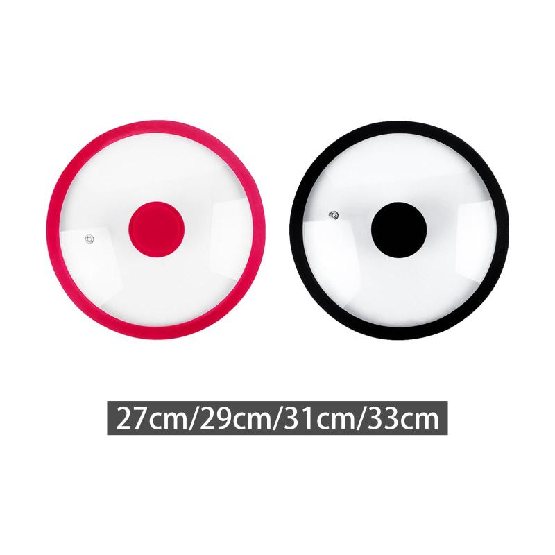 フライパンカバー ガラストップカバー カバー蓋.キッチンアクセサリー.強化フライパン蓋 シリコン交換..