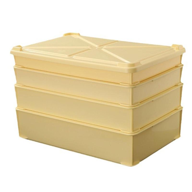 ピザプルーフィングボックス ピザ生地コンテナ 実用的な省スペースユーティリティ カバー付き 積み重ね可能 キッチン 家庭用 レストラン用