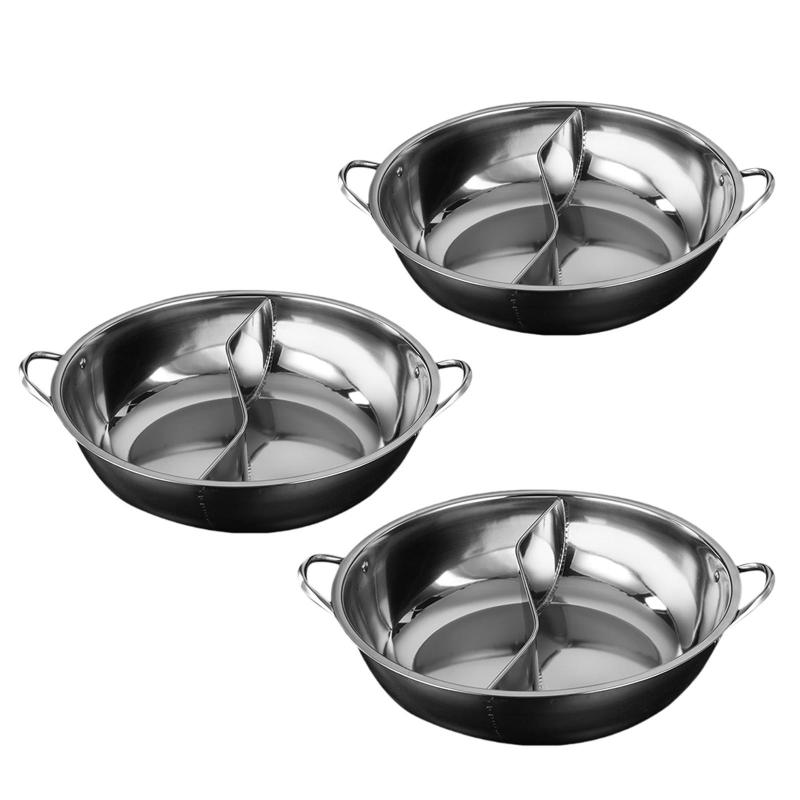 仕切り付きステンレス鍋.ダブルフレーバー調理器具スープポットお手入れ簡単しゃぶしゃぶ鍋家族の集ま..