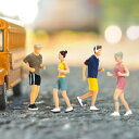 1:87 フィギュアスポーツ樹脂人物の装飾さまざまなポーズミニドールハウス 1:87 ミニチュア塗装フィギュア屋外構築プレイセット
