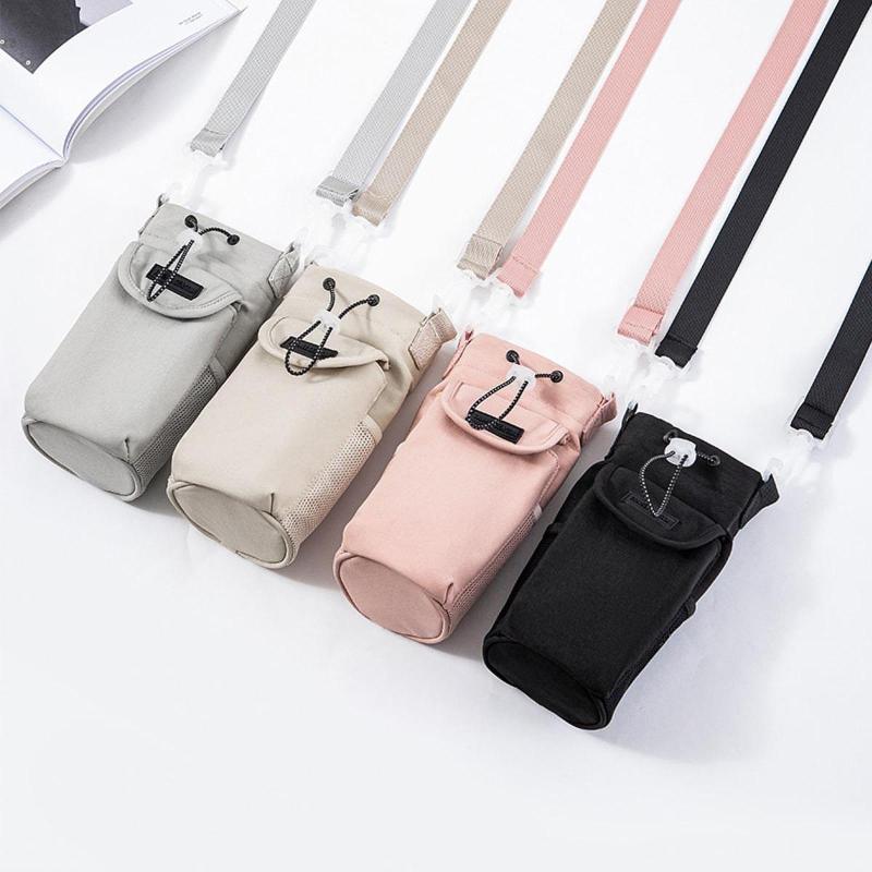 ショルダーストラップ付きウォーターボトルキャリアポータブルポータブルウォーターボトルホルダークロスボディポーチピクニッククライミングバックパッキングウォーキング...