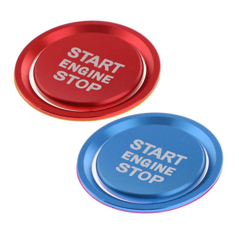 2xスタートエン-イグニッションボタンカーキーノブ-内部ボタン自動ステッカー-