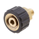 オス 1/4 からメス M22x1.5 ソケット 14mm 穴 真鍮 圧力洗浄機用継手