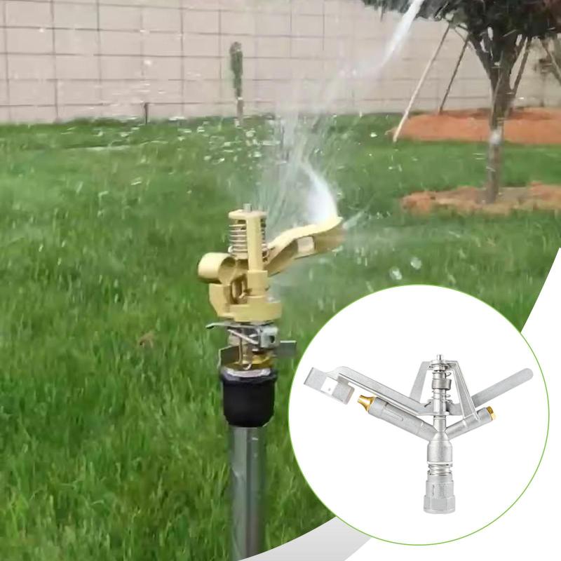 散水ノズル 頑丈構造 スプリンクラーヘッド 調節可能アーム ダブルノズル ロータリーガーデンスプリンクラー 均一散布 耐久性 長期使用 温室 樹木苗床に適用