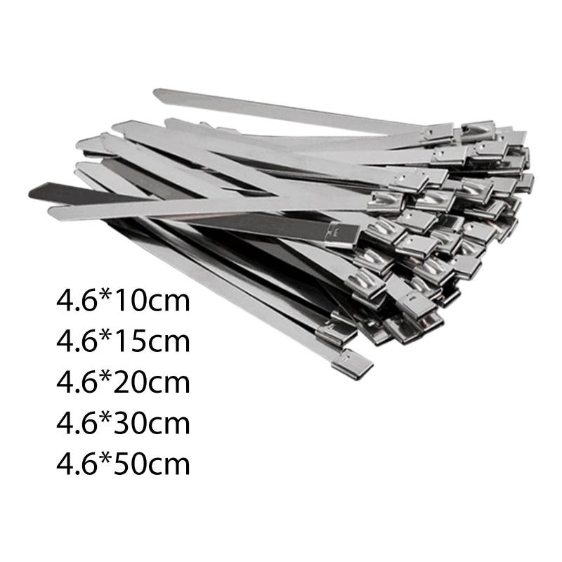 100 個 金属製結束バンド ケーブルタイ 固定ファスナー 結束ツール セルフロック 電子機器用 キャンプ..