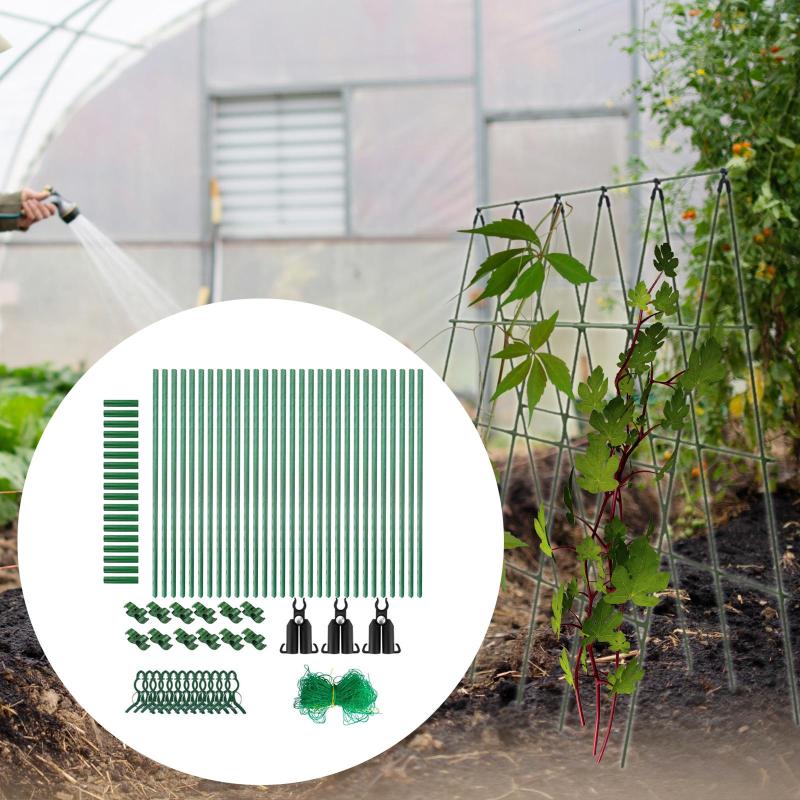 キュウリトレリス Aフレーム ガーデントレリス 122cmx122cm 丈夫な植物栽培サポート ネット付き 野菜 ..