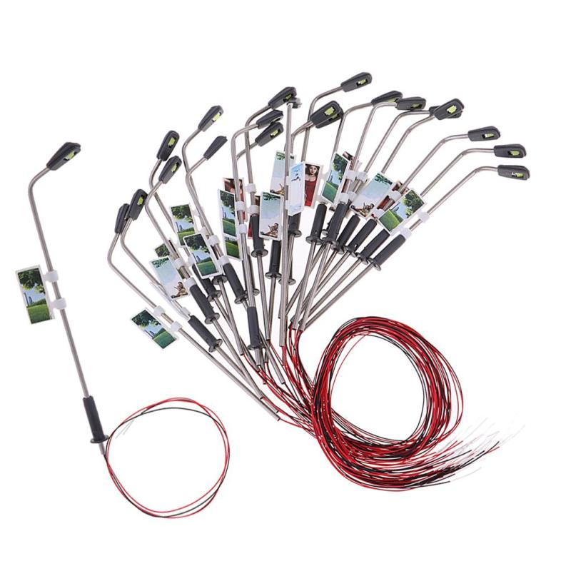 20x モデル スケール 鉄道 列車 3V ランプポスト ストリート コートヤード ライト シングルヘッド 1:150