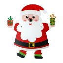 オフィスの入り口にサンタクロースの形をしたクリスマスドアベルや