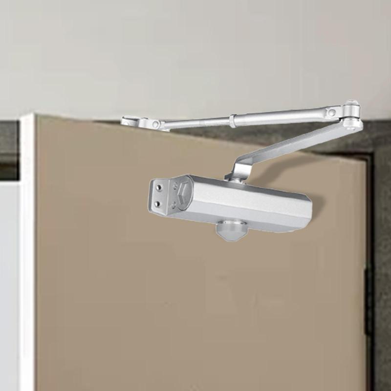 自動ドアクローザー.調整可能.高靭性スプリング鋳造アルミニウム製高耐久.屋内屋外用の簡単な取り付け