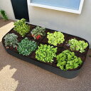 フェルト製 上げ底 ガーデンベッド 植物栽培バッグ プランターボックス 8グリッド ブラック ガーデニングツール 不織布 植木鉢 47.24x23.62x11.81インチ