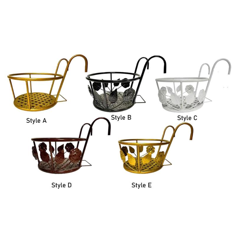 金属製手すりフラワーポットホルダー ポーチ用小型吊り下げ手すりプラントホルダー