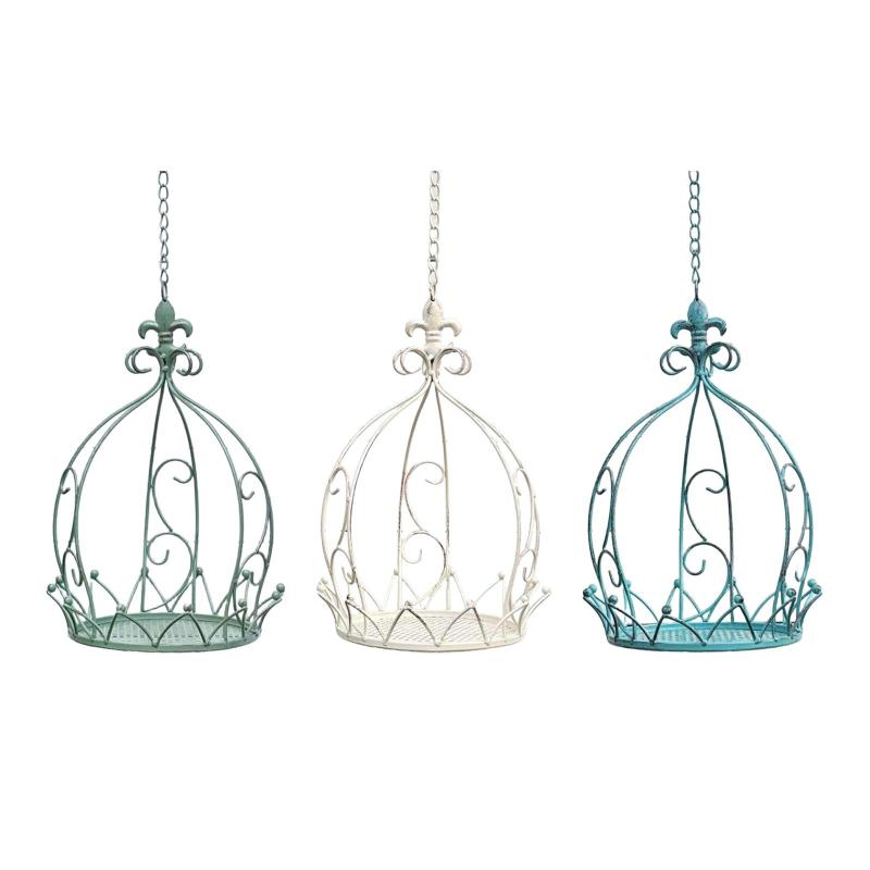 ガーデンデコレーション クラウン型 吊り下げプランターホルダー フラワーコンテナ 小型植木鉢用アクセ..