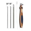 パンチ針ツール縫製アクセサリー木製ハンドル 5 ミリメートル 2.5 ミリメートル 3.5 ミリメートル糸用