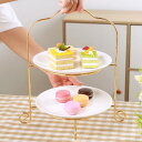 2段ケーキカップケーキスタンドスタイリッシュなプレゼンテーションプレミアムティーパーティーサービング用