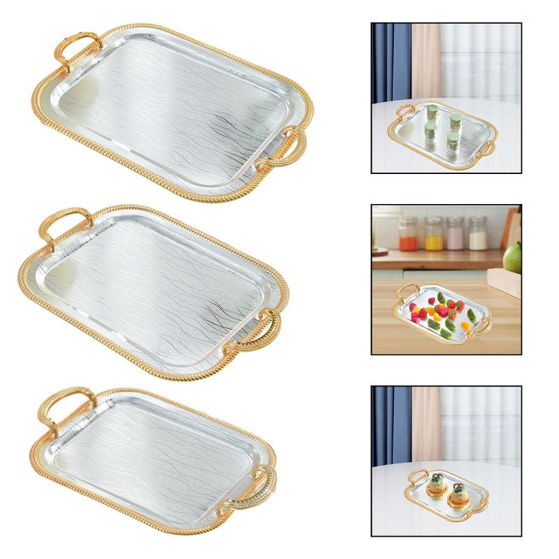 サービングトレイ バニティトレイ アイアン 多機能 エレガント ティーカップホルダー ジュエリートレイ..