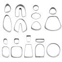 18ピースポリマークレイカッターステンレス鋼DIYイヤリング用手作り