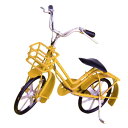 ヴィンテージメタルストリートバイク自転車モデルドールハウスミニチュア装飾イエロー
