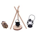7 個 1/12 ドールハウスキャンプセット DIY キャンプファイヤー 砂テーブル風景写真小道具用