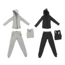 1/12スケール パーカーパンツとベスト 3点セット 手作り人形用服 6インチ人形モデル用ミニチュア服コスチューム 女性アクションフィギュアアクセサリー
