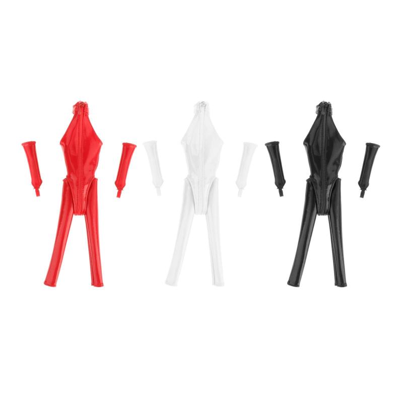 Kumインチフィギュア用1/6レディースPUレザージャンプスーツタイツ