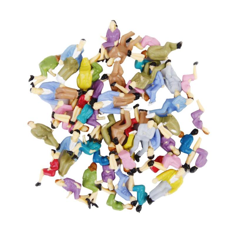 約50個 人間フィギュア 人形 人物 塗装人 座る人々 情景装飾 1/50 スケール 約3×1cm