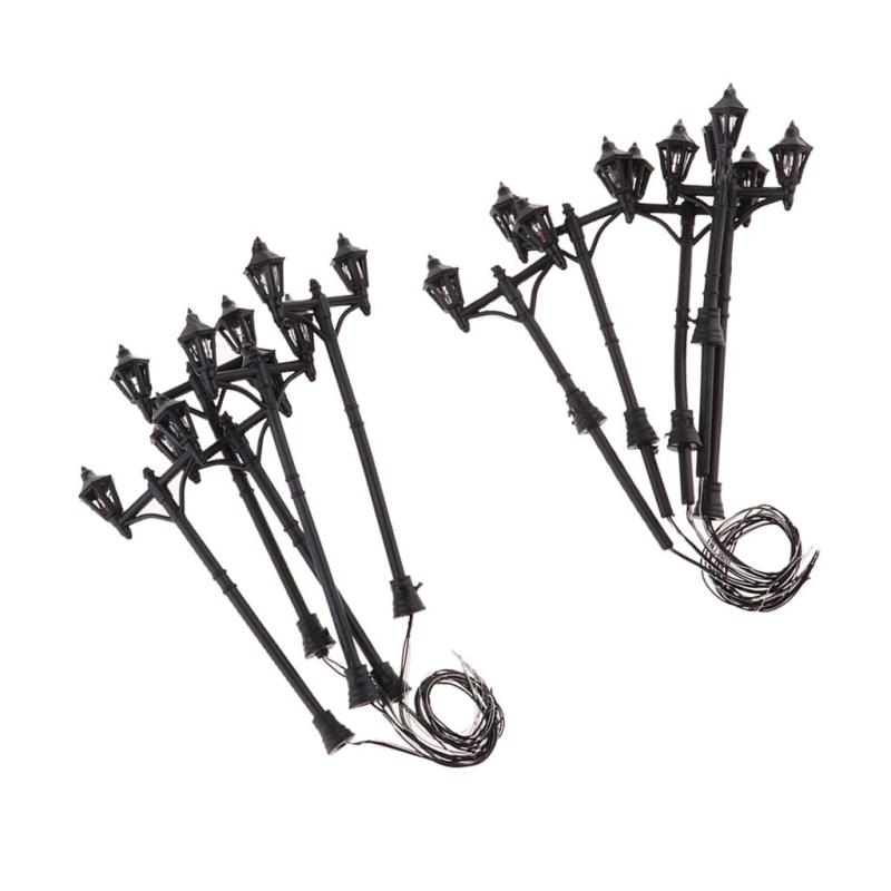 10x鉄道模型LEDライトマイクロランドスケープガーデン街路灯ポスト1:100 , #1