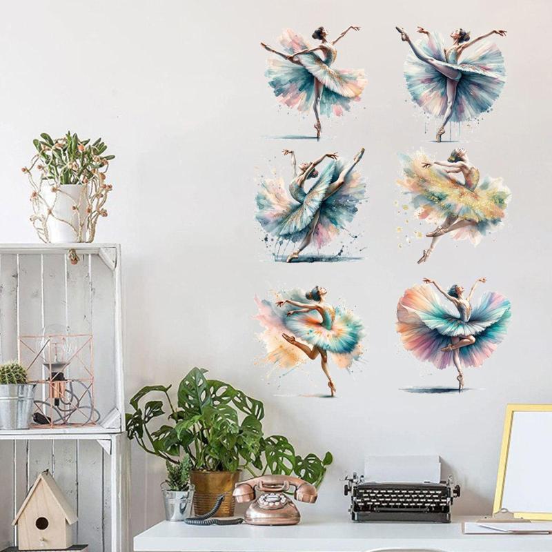 バレリーナガールのウォールステッカー.寝室用バレリーナのウォールステッカー