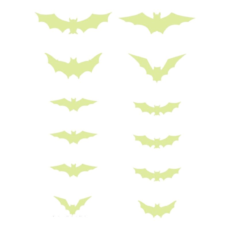 ハロウィン 光るコウモリ ウォールステッカー アート 屋外 ガレージ パーティー用品 12枚セット
