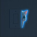 寮の背景のための2つのピース明るいスイッチステッカー猫の壁ステッカー