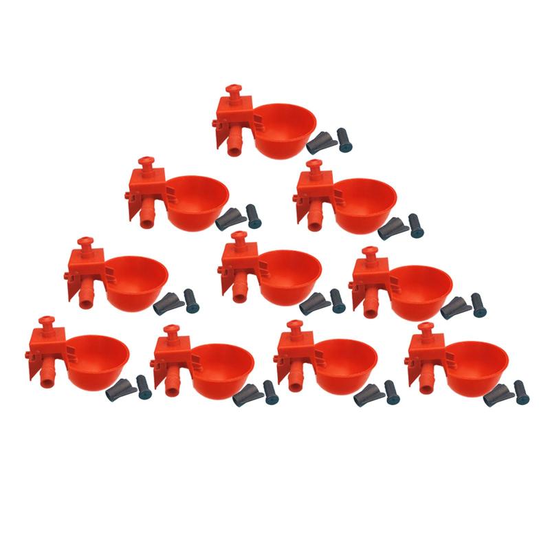 10パック家禽水飲用カップ-プラスチックチキン鶏自動酒飲み