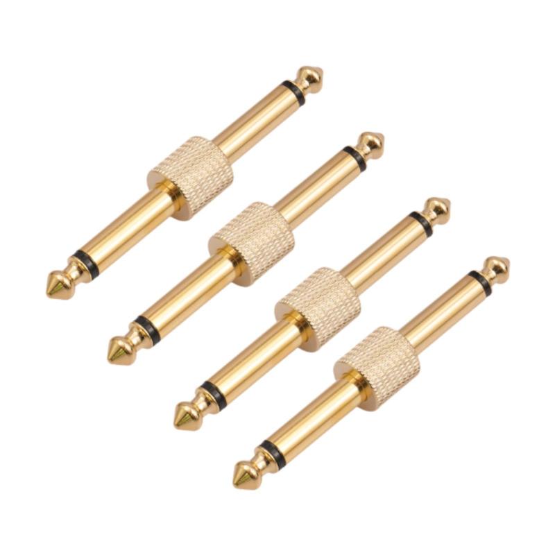 6.35mm ギターエフェクトペダルプラグ ギターペダルカプラー ギター/ベース旅行用