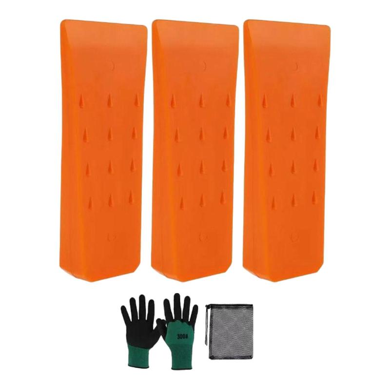 軽量プロ仕様の伐採ウェッジ3個セット(収納バッグと手袋付き)