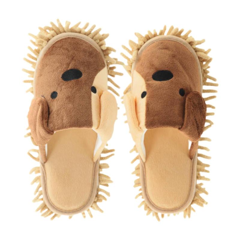 取り外し可能なモップスリッパ モップスリッパ 柔らかく暖かい 漫画モップシューズ バルコニー用