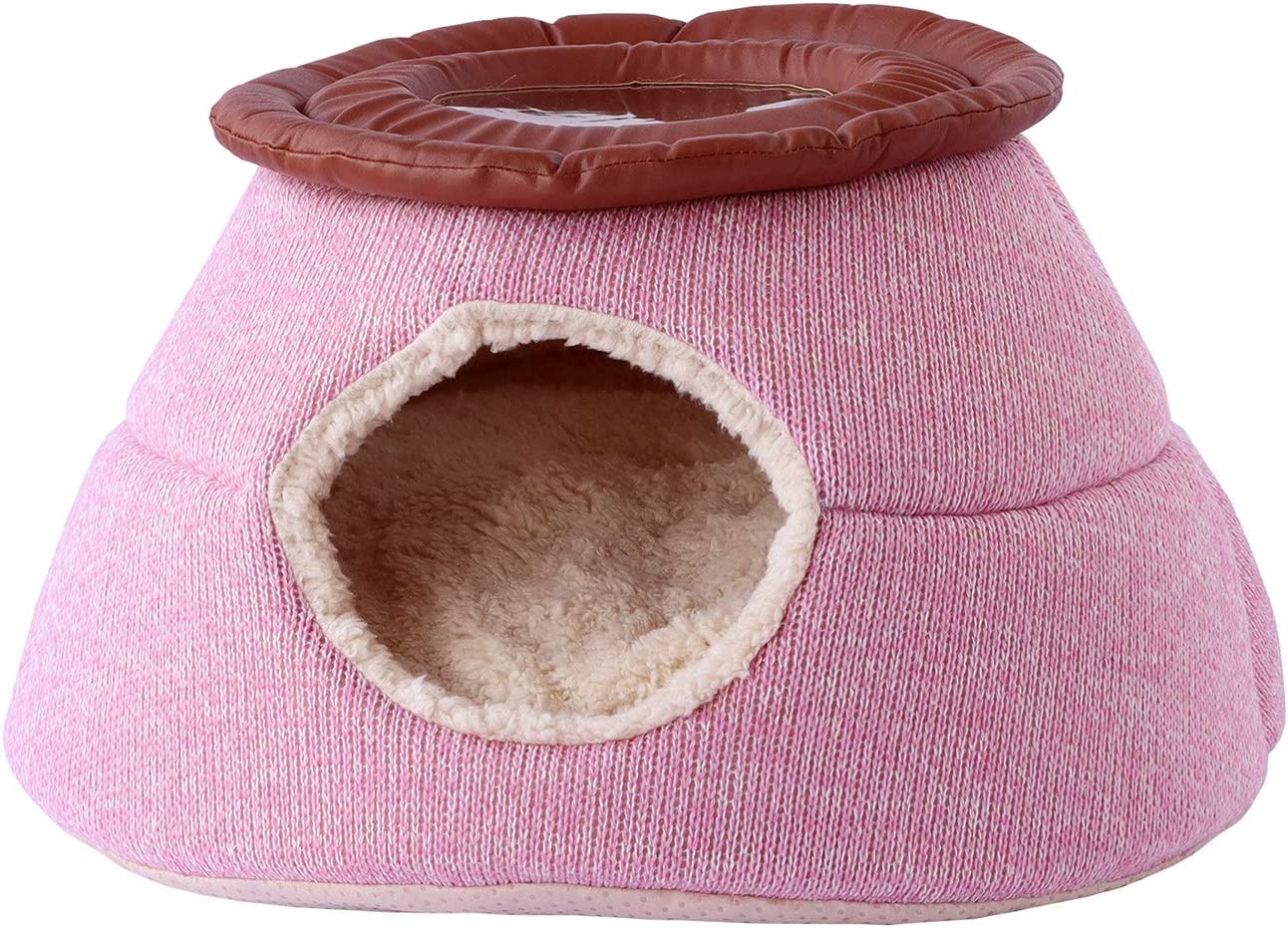 猫 ベッド こたつ 風 ベッド　ニャンとも見えちゃう おこた　可愛い ニットのおコタ ベッド ペット ベッド 猫用 ベッド 猫用品 可愛い 隠れる 暖かい 素材 可愛い ピンク ブラウン CAT 送料無料