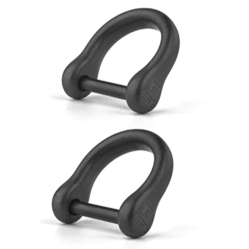 TISUR チタン Dリング ブラック スマートキー用に dカン DIY レザークラフト バッグ ストラップ 財布用のパーツ (ミニ/ねじ棒9mm-艶消し/ブラック 2個)