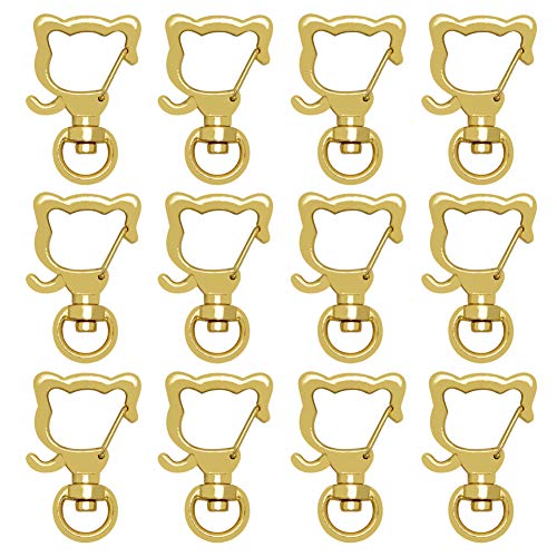 キーホルダー パーツ 20点セット 回転カン カワイイ 猫 ネコ ナスカン ゴールド 金具 ンドメイド 手作り キーリング