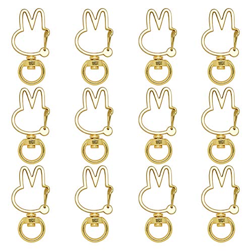 キーホルダー パーツ MUNCVY 20点セット 回転カン カワイイ ウサギ ナスカン ゴールド 金具 ンドメイド 手作り キーリング